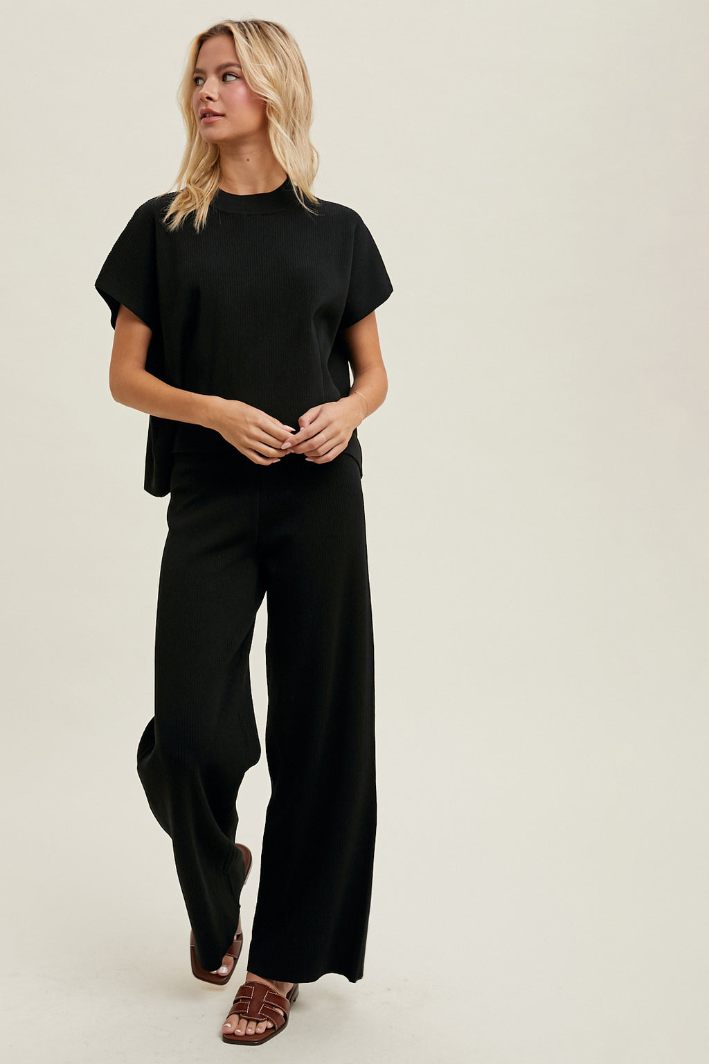 Abby Viscose High Rise Pants - Black