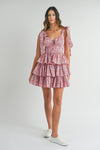 Debbie Floral Tiered Ruffle Mini Dress