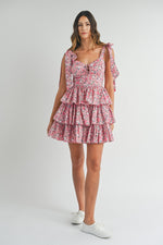 Debbie Floral Tiered Ruffle Mini Dress