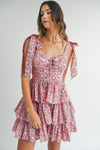 Debbie Floral Tiered Ruffle Mini Dress