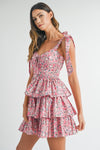 Debbie Floral Tiered Ruffle Mini Dress