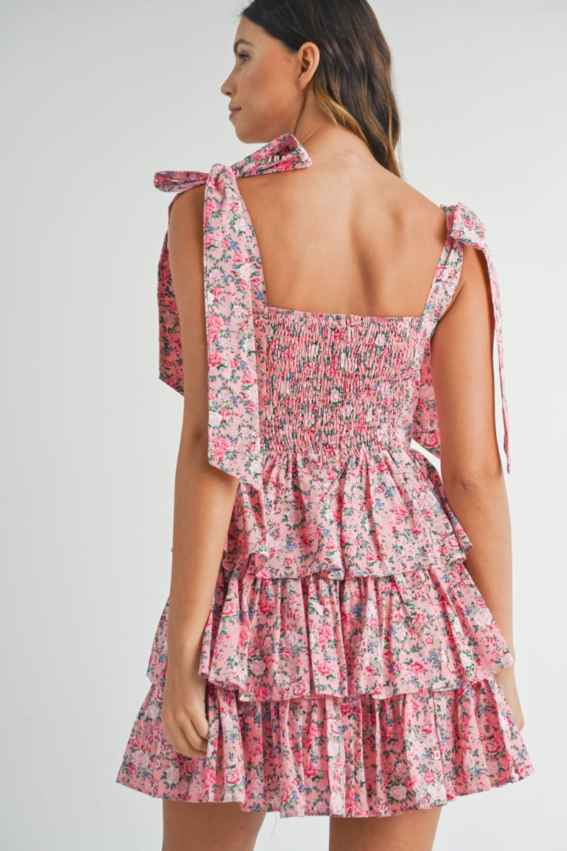 Debbie Floral Tiered Ruffle Mini Dress