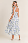 Kasey Ruched Floral Tiered Midi Dress