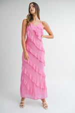 All About Love Chiffon Ruffle Maxi Dress