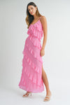 All About Love Chiffon Ruffle Maxi Dress