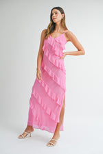 All About Love Chiffon Ruffle Maxi Dress