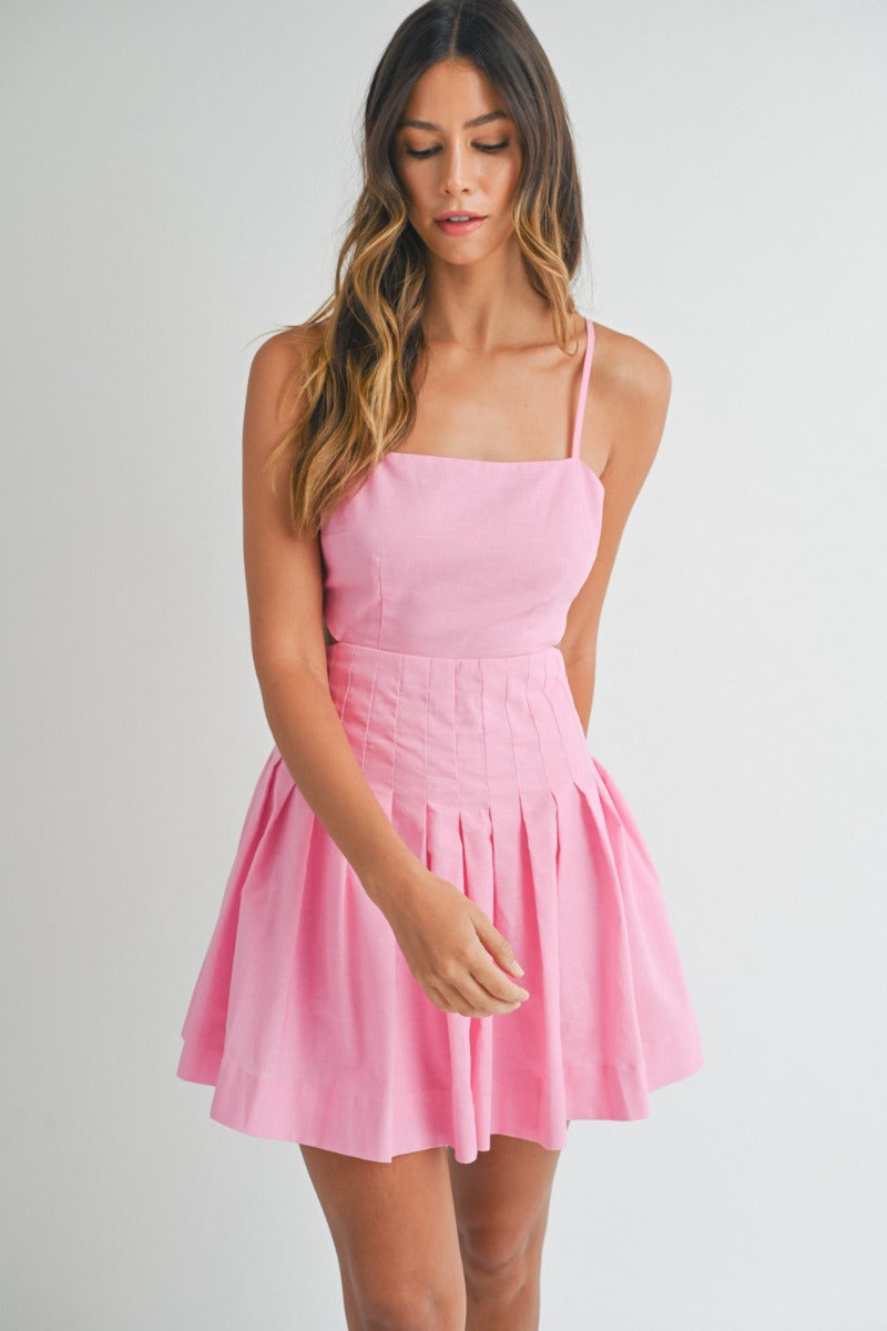 Chrishell Pleated Babydoll Dress