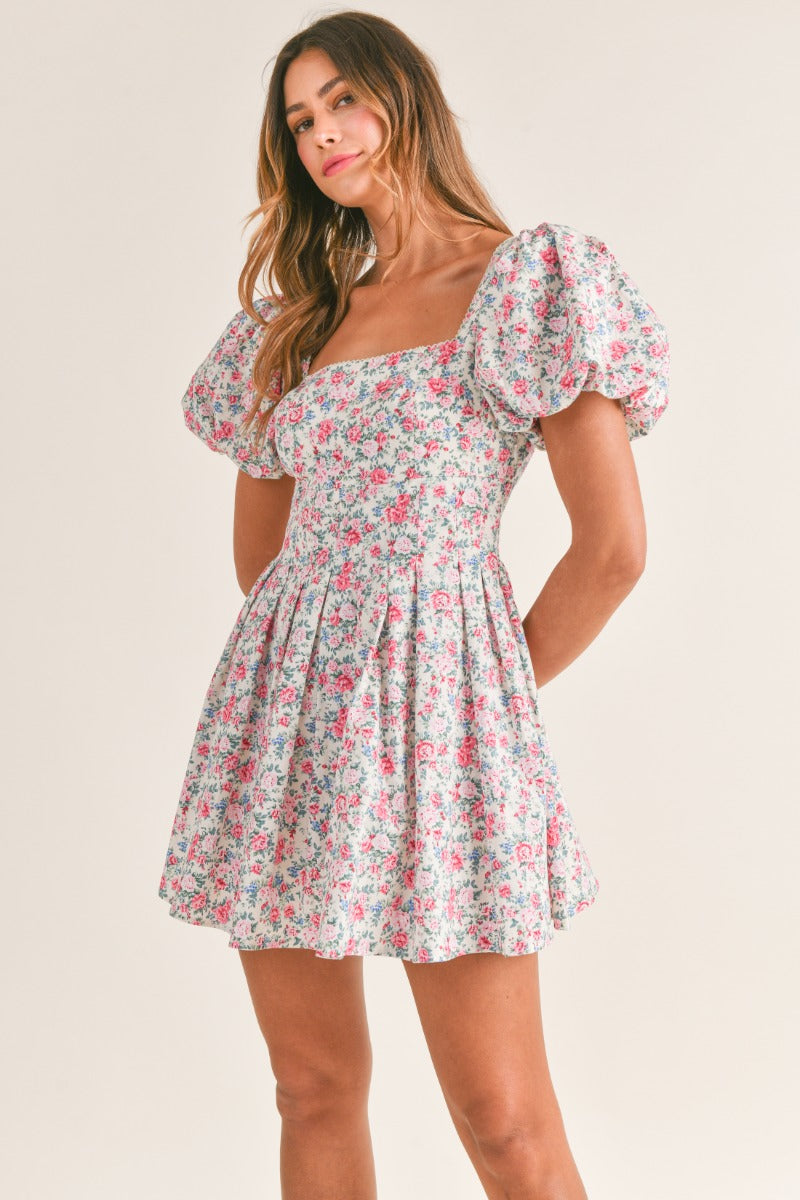 Wilker Puffy Sleeve Babydoll Dress