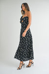 Aida One Shoulder Polka Dot Maxi - Black