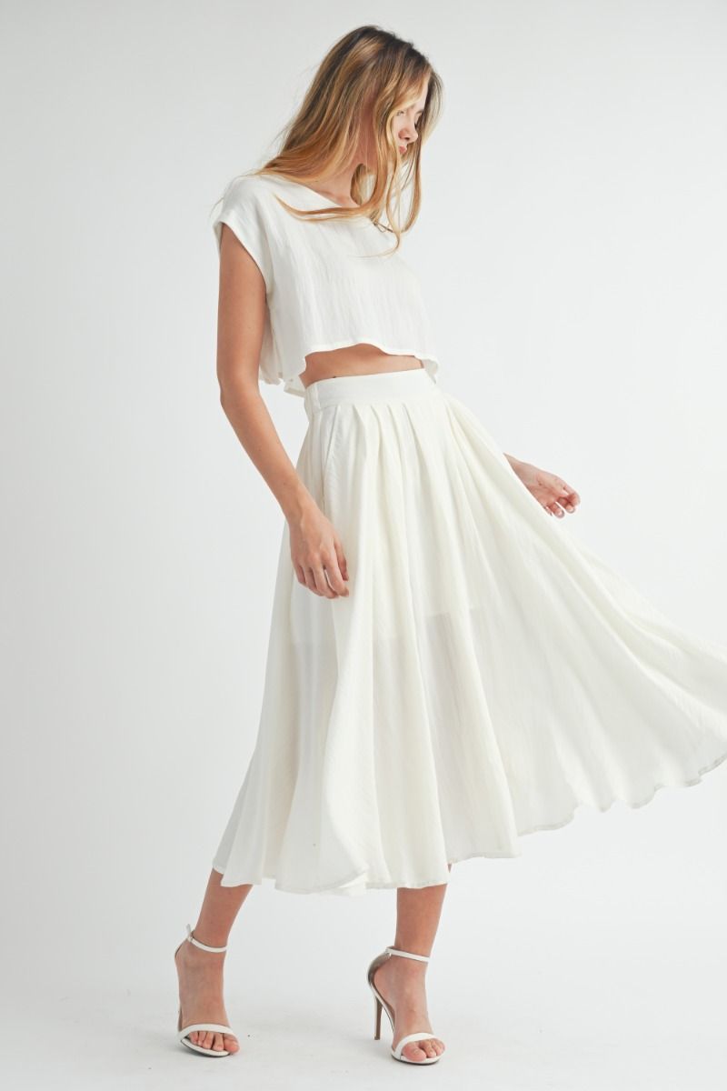 Andaz Cropped Top & Midi Skirt Set