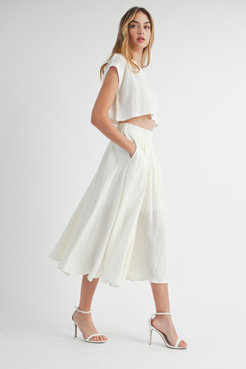 Andaz Cropped Top & Midi Skirt Set