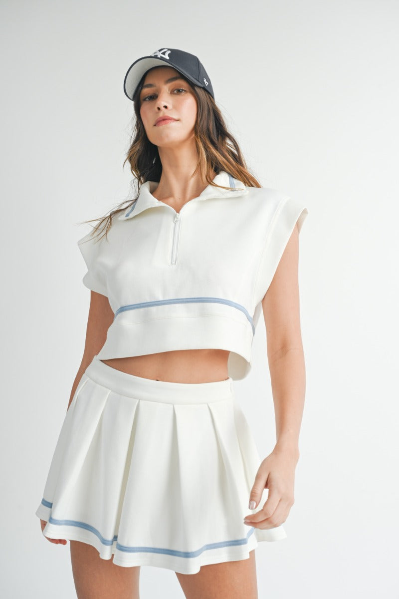 Tycho Pleated Varsity Mini Skirt