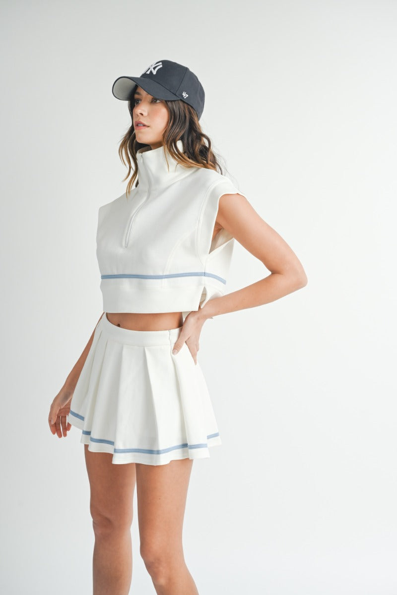 Tycho Pleated Varsity Mini Skirt