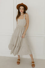 Celia Linen Open Back Midi Dress